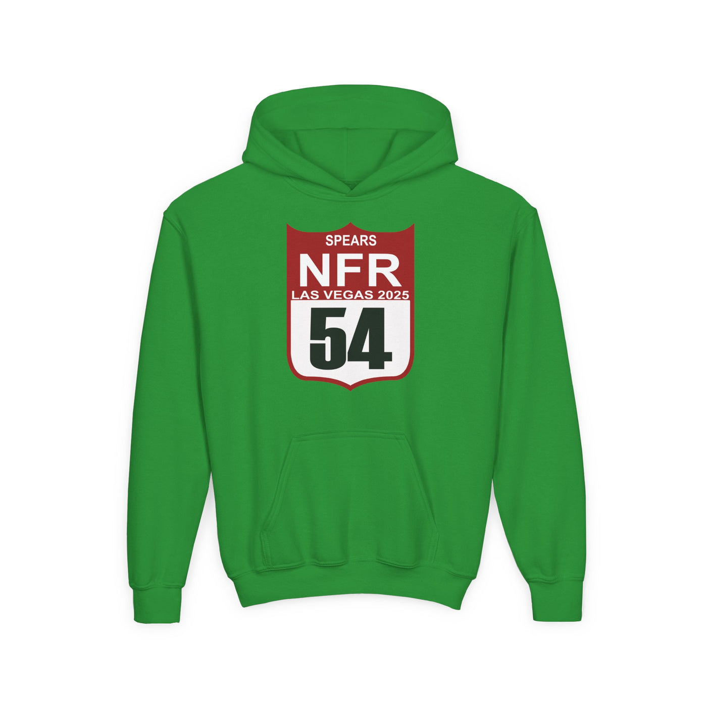 Youth Hoodie — "Spears NFR Las Vegas 2025" Rodeo Shield 54