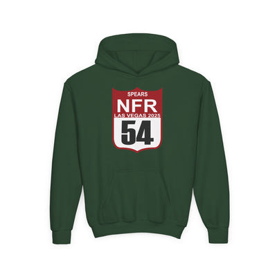 Youth Hoodie — "Spears NFR Las Vegas 2025" Rodeo Shield 54