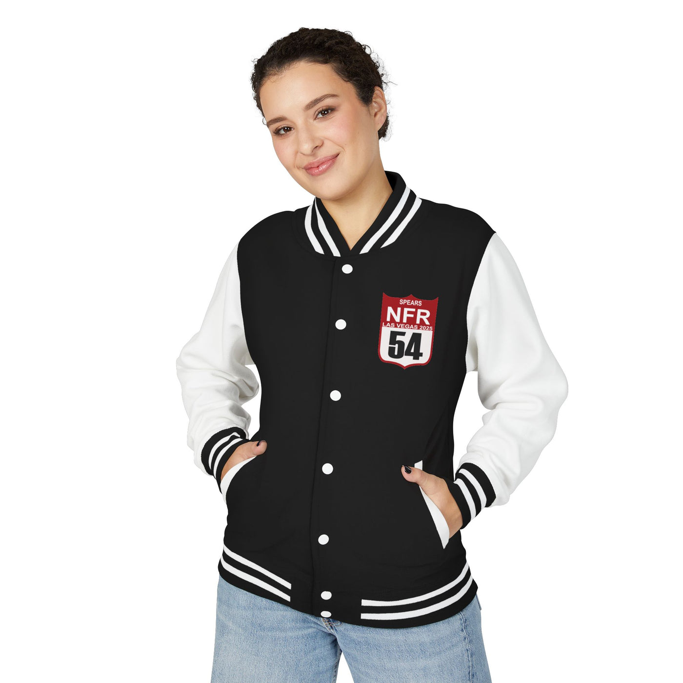 Jordan Spears- Letterman Jacket — NFR 54 Patch Varsity Jacket