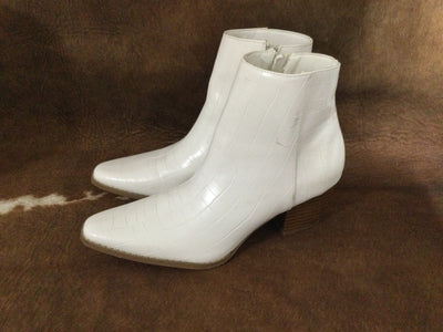 Matisse White Faux Leather Booties