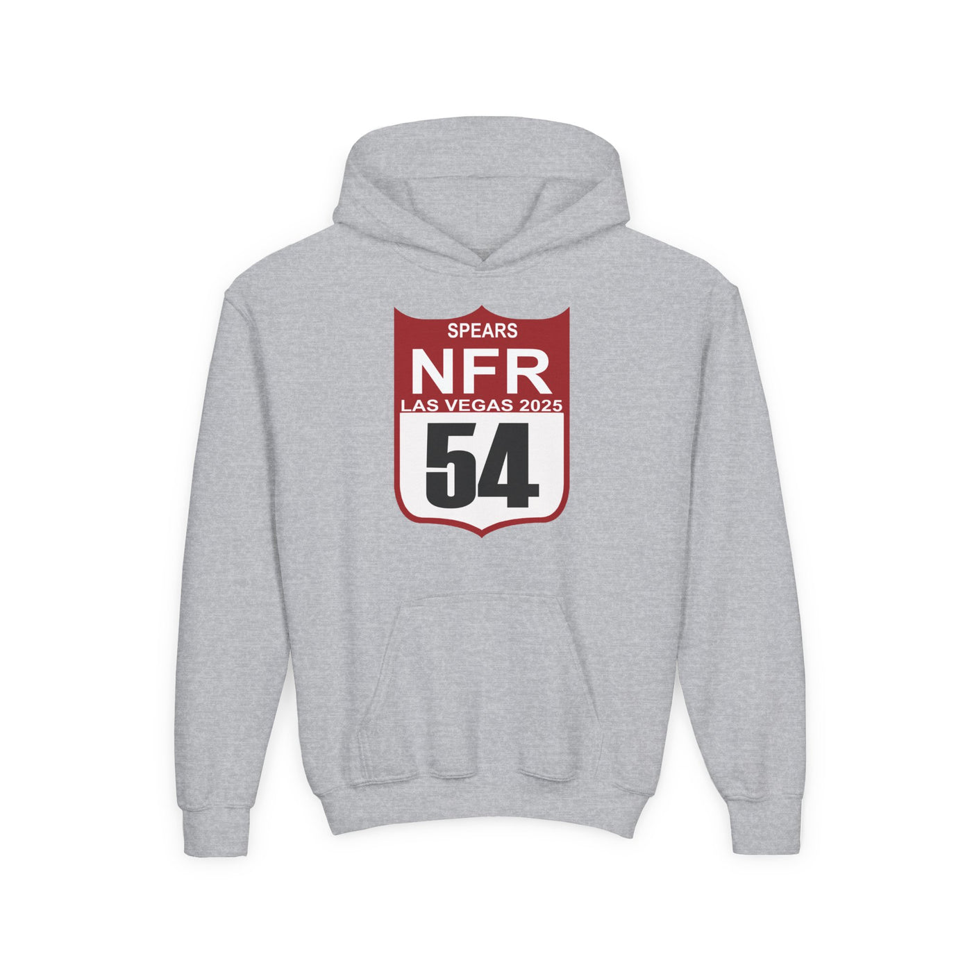 Youth Hoodie — "Spears NFR Las Vegas 2025" Rodeo Shield 54