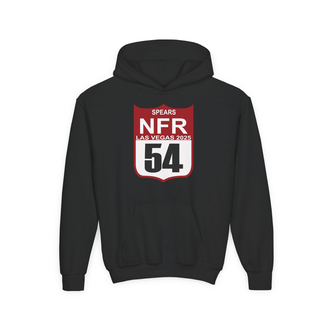 Youth Hoodie — "Spears NFR Las Vegas 2025" Rodeo Shield 54