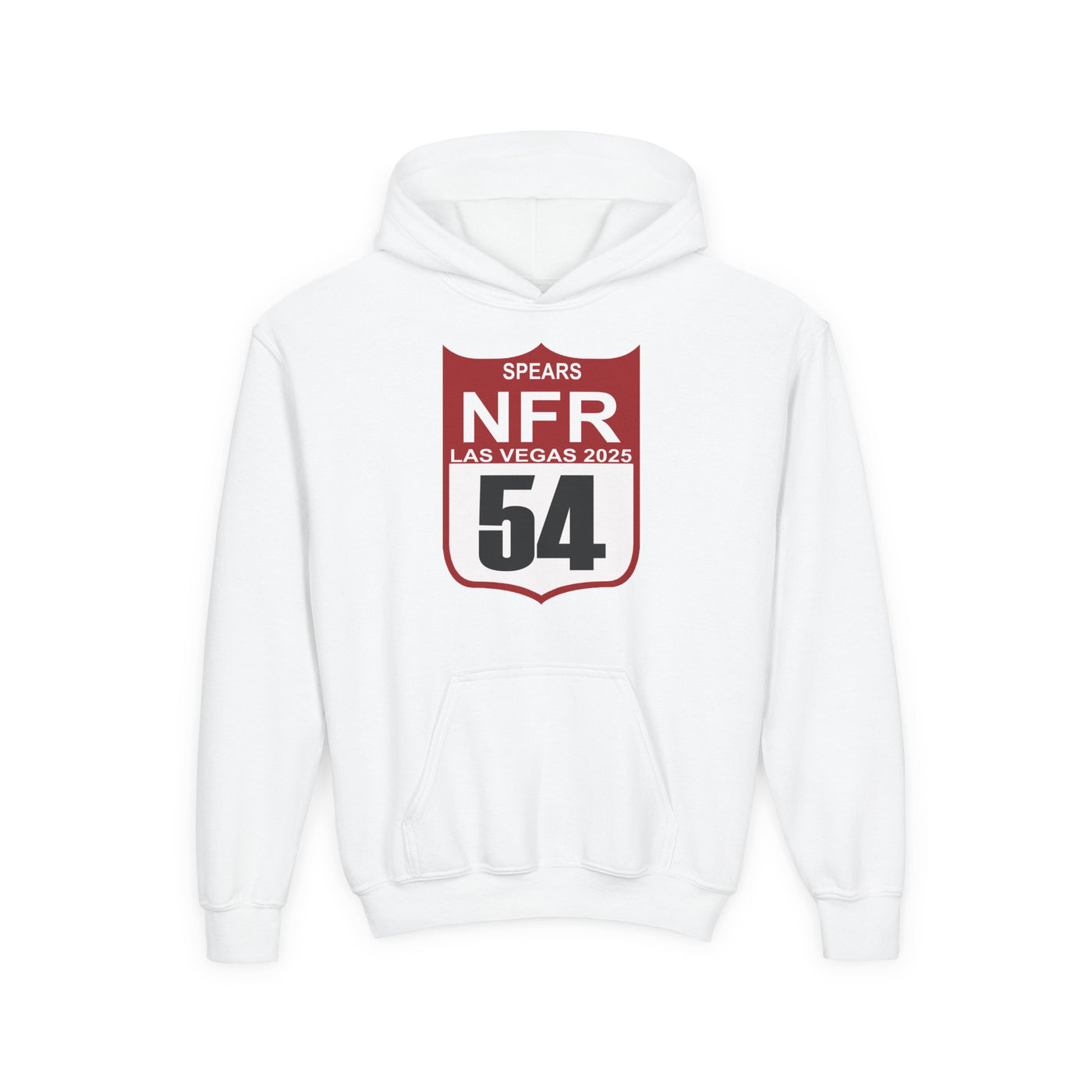 Youth Hoodie — "Spears NFR Las Vegas 2025" Rodeo Shield 54