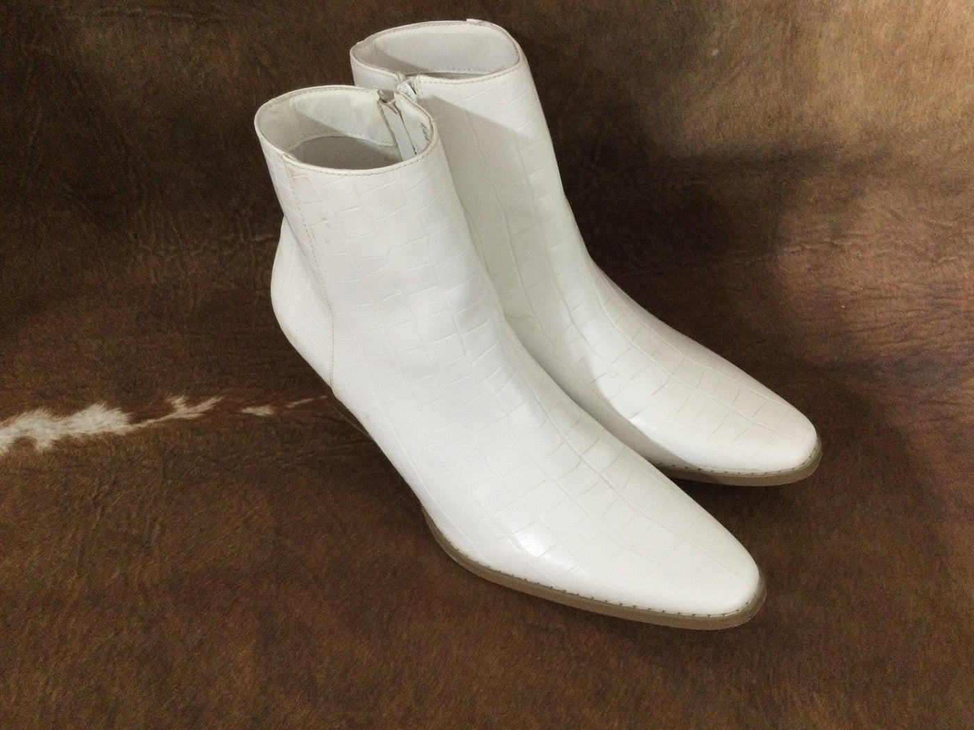 Matisse White Faux Leather Booties