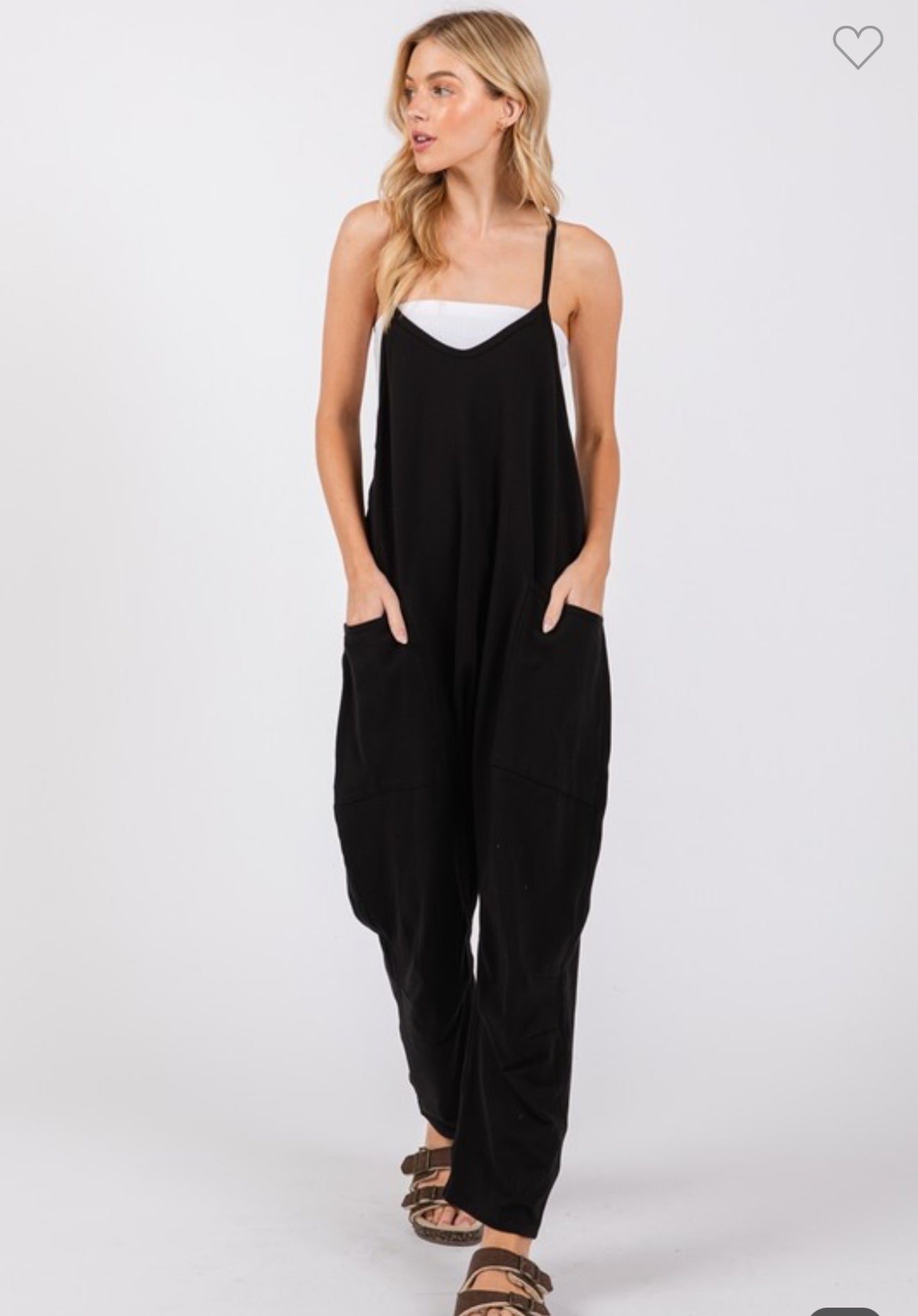 French Terry Black Jumpsuit