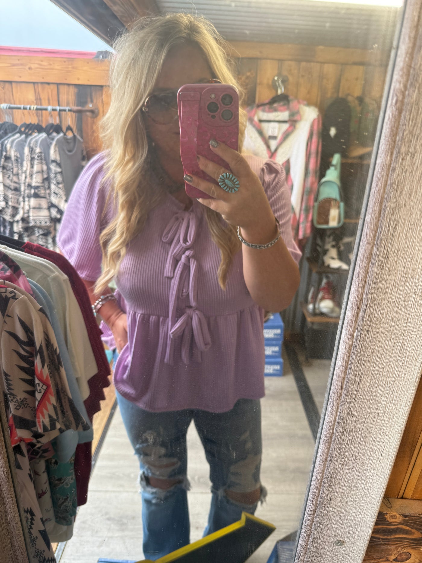 Purple Tied Up Ribbon Top