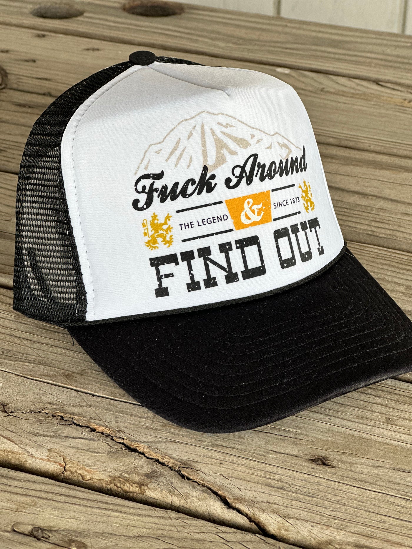 F Around & Find out White trucker cap