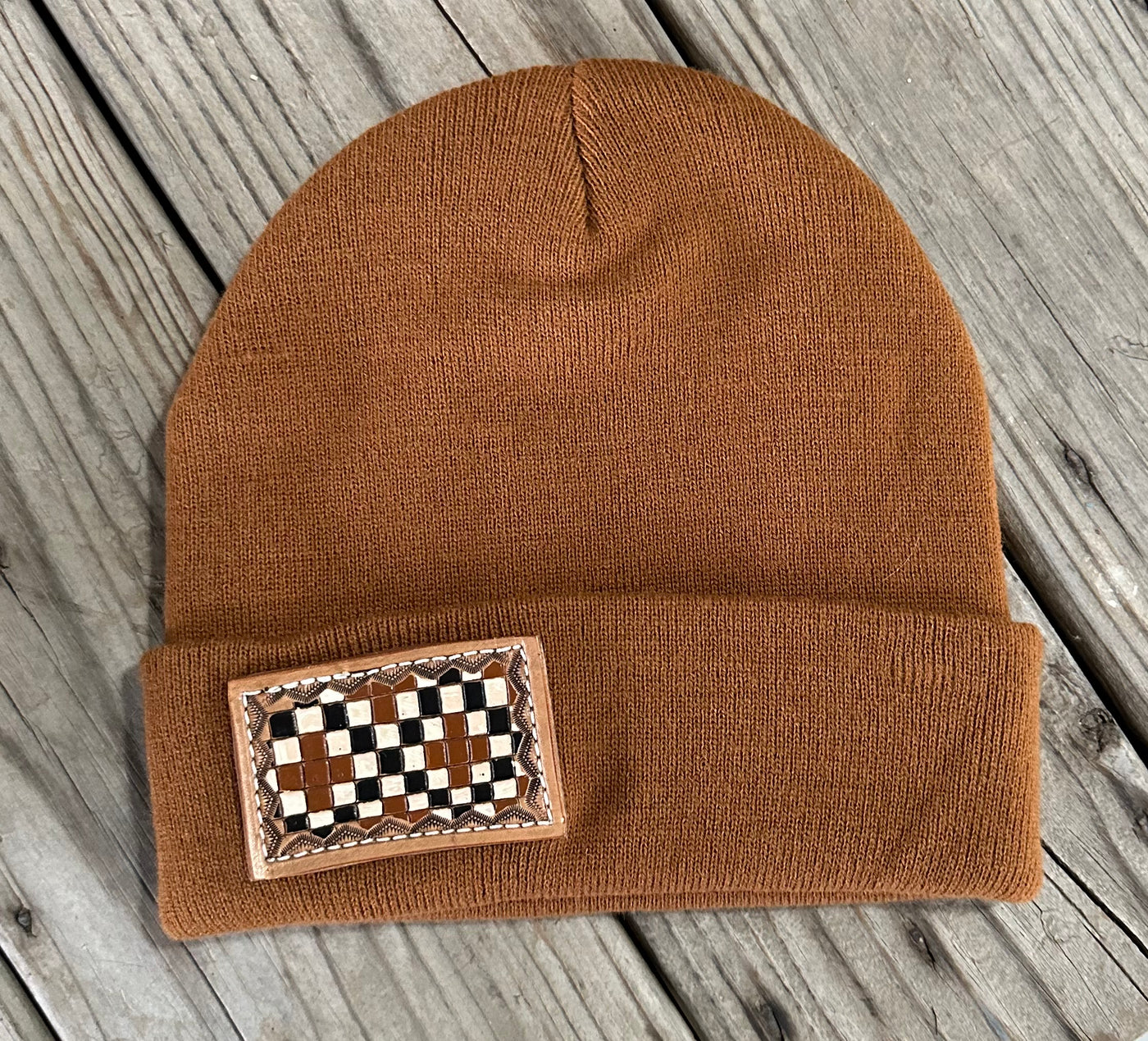 Tooled Leather Beanies