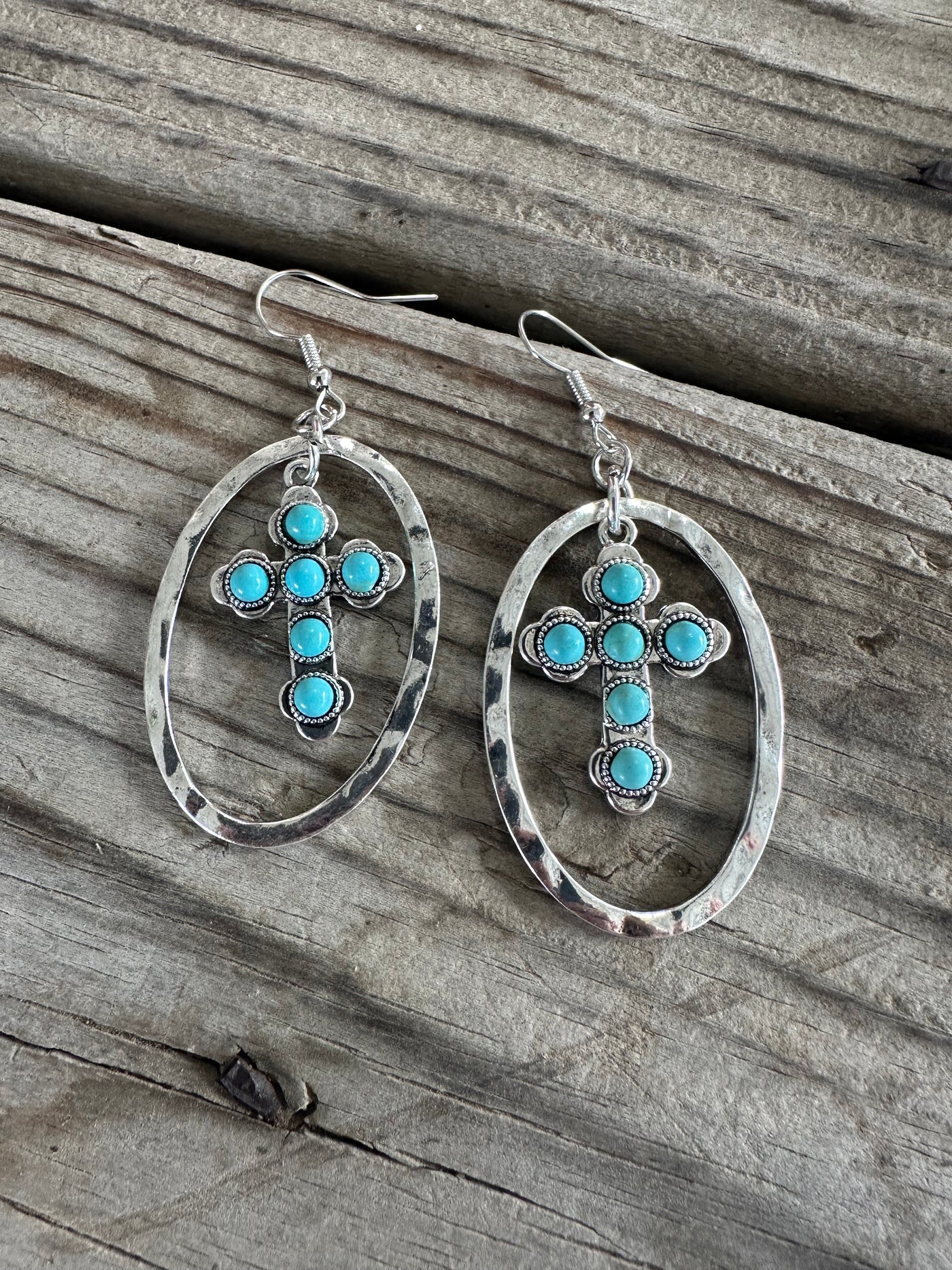 Turquoise Crossing Earring