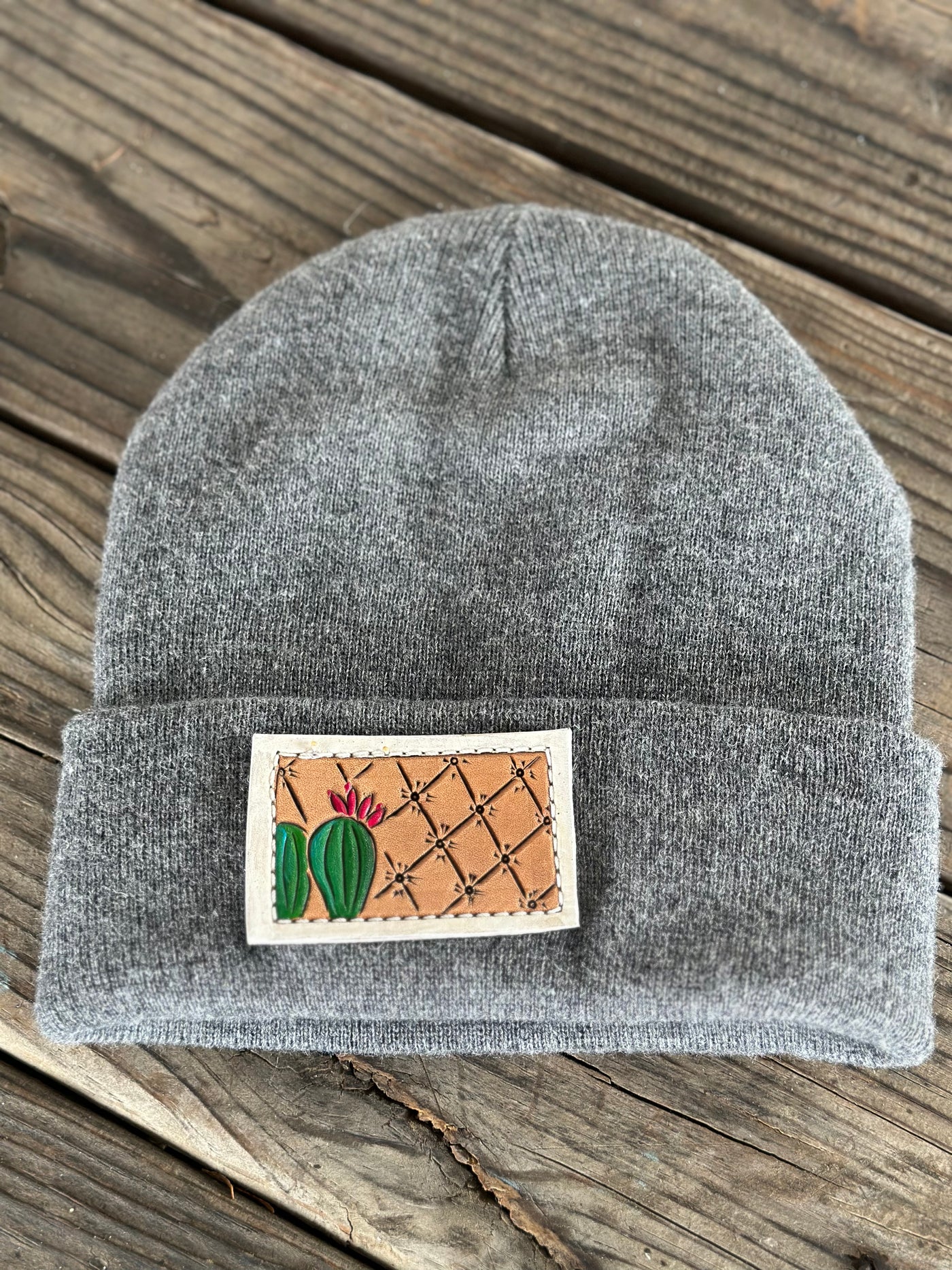 Tooled Leather Beanies