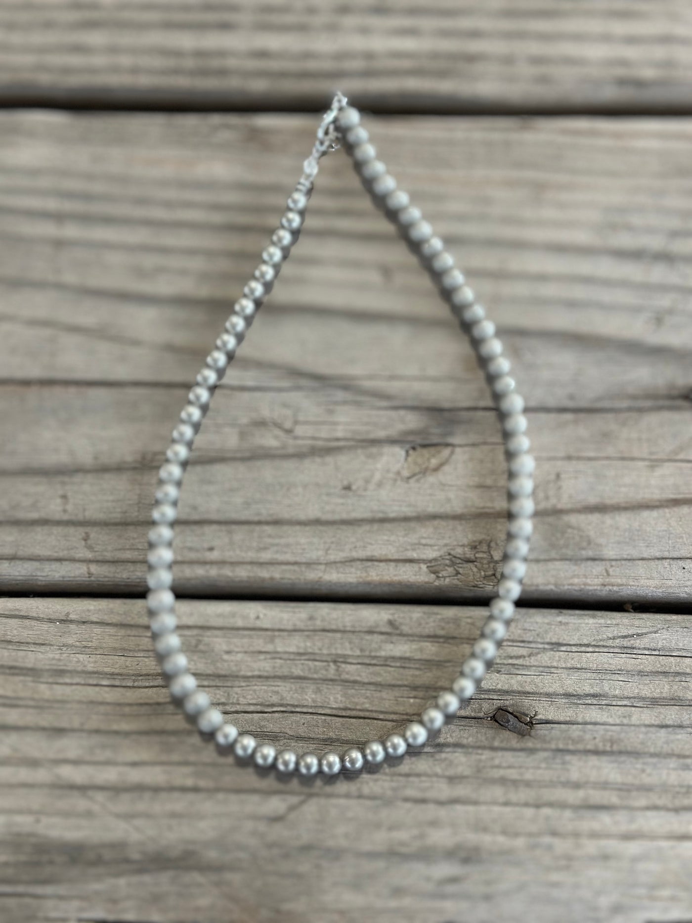 6mm Silver Bead Necklace