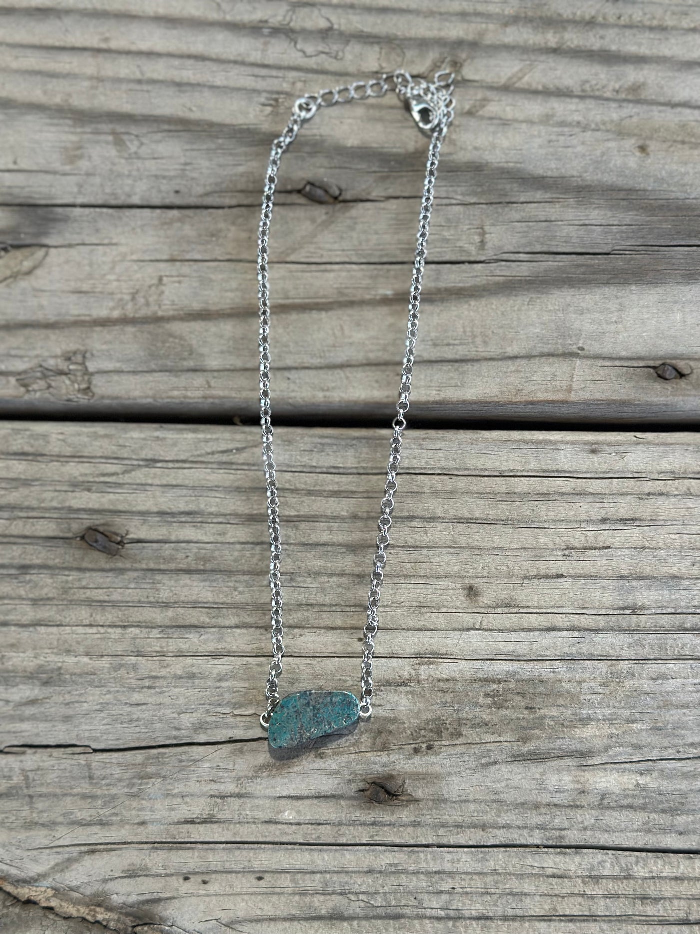 Turquoise Slab Chain Necklace