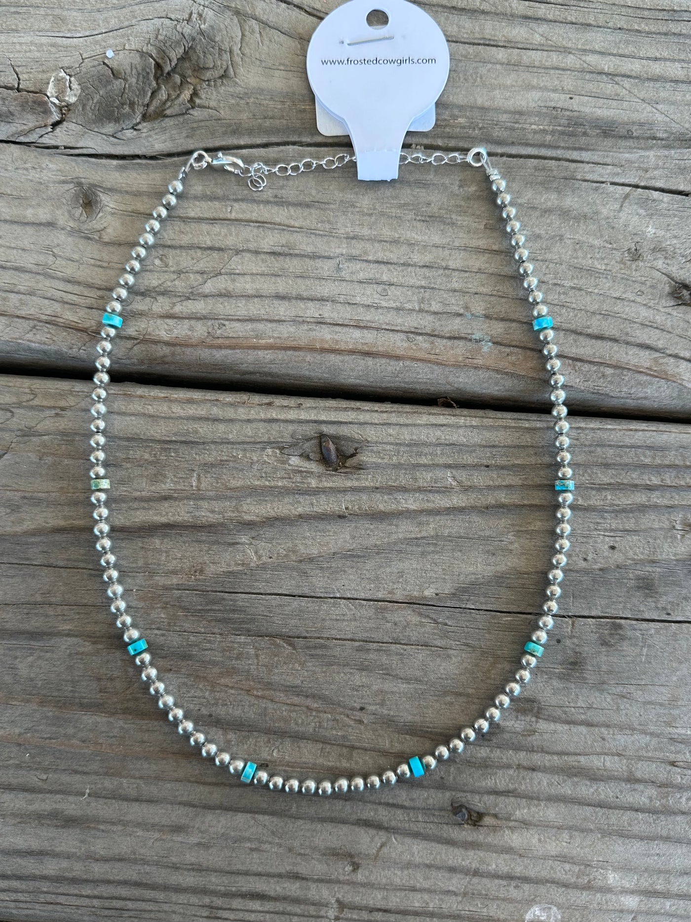 4mm Silver and Turquoise Plated Choker