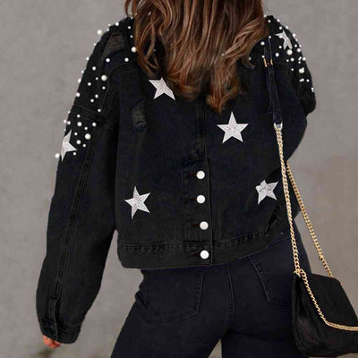 Bead Detail Denim Jacket - The Frosted Cowgirls