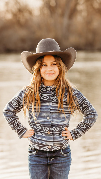 Girls Fleece Trucker Jacket - The Frosted Cowgirls