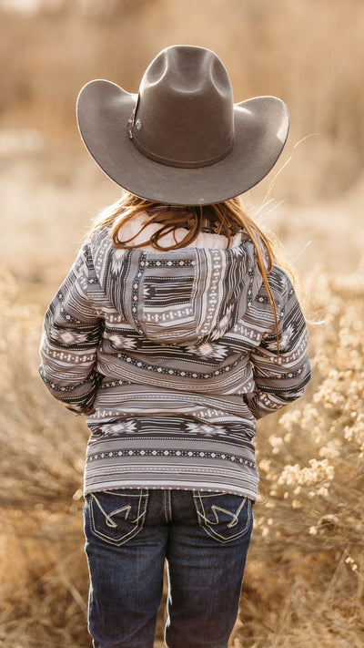 Girls gray aztec coat - The Frosted Cowgirls