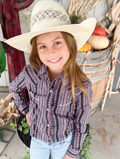 Girls lavender pearl snap - The Frosted Cowgirls