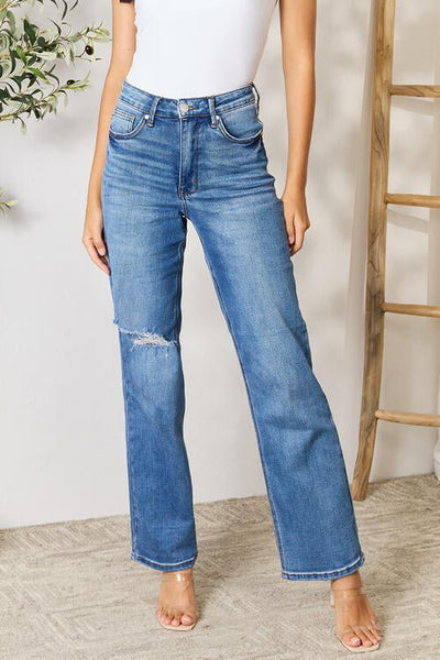 Judy Blue Full Size High Waist Distressed Jeans - The Frosted Cowgirls