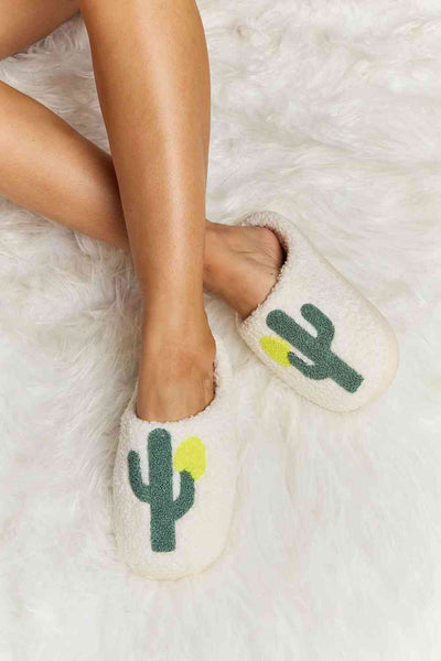 Melody Cactus Plush Slide Slippers - The Frosted Cowgirls